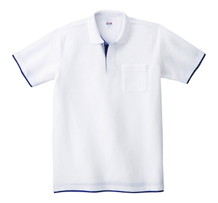 5.8オンスベーシックレイヤードポロシャツ（00195-BYP） ホワイト×ロイヤルブルー（732）