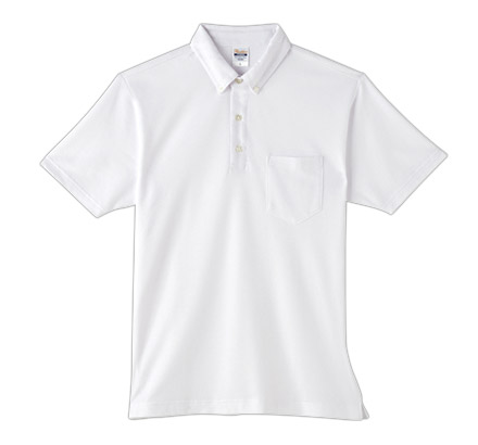 4.9オンスボタンダウンポロシャツ（ポケット付）（00198-BDQ） ホワイト（001）