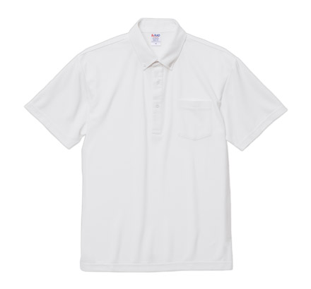 4.7オンス　スペシャルドライカノコ ポロシャツ（ボタンダウン）（ポケット付）（ローブリード）（2023-01） ホワイト（001）