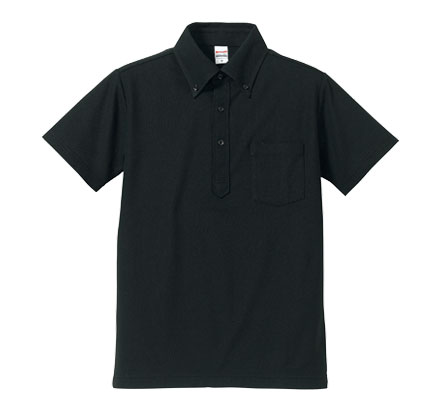 5.3オンスドライカノコユーティリティ-ポロシャツ（ボタンダウン・ポケット付）（5051-01） ブラック（002）
