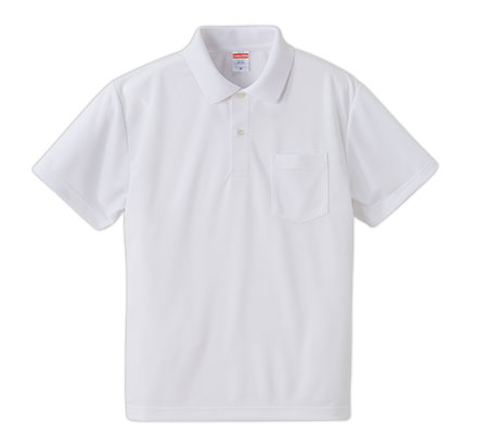 4.1オンスドライアスレチックポロシャツ（ポケット付）（5912-01） ホワイト（001）
