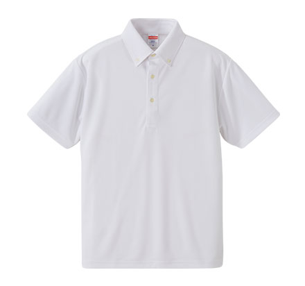 4.1オンスドライアスレチックポロシャツ（ボタンダウン）（5920-01） ホワイト（001）