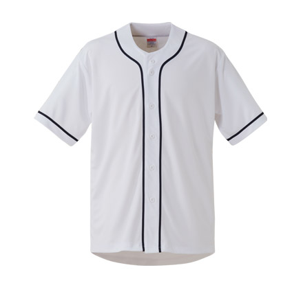 4.4オンス ドライベースボールシャツ（1445-01） ホワイト×ネイビー（1086）