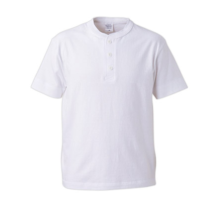 5.6オンスヘンリーネックTシャツ（5004-01） ホワイト（001）