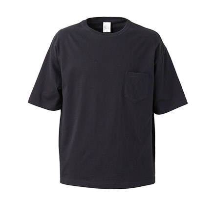 5.6オンスビッグシルエットTシャツ（ポケット付）（5008-01） ブラック（002）