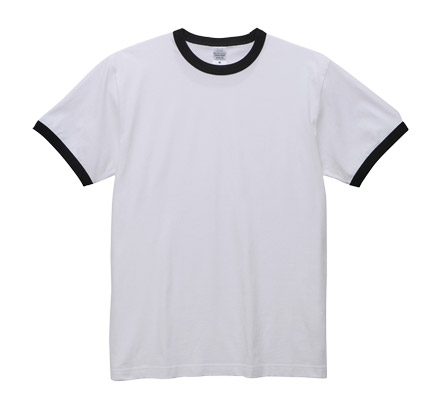 5.6オンス リンガーTシャツ（5030-01） ホワイト×ブラック（1002）