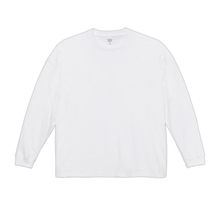 5.6オンス ビッグシルエット ロングスリーブ Tシャツ（5509-01） ホワイト（001）
