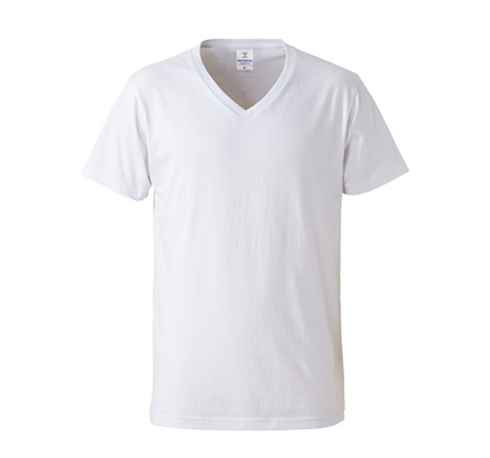 4.7オンスファインジャージーVネックTシャツ（5746-01） ホワイト（001）