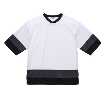 4.1オンス ドライホッケーTシャツ（5935-01） ホワイト×ガンメタル×ブラック（9868）