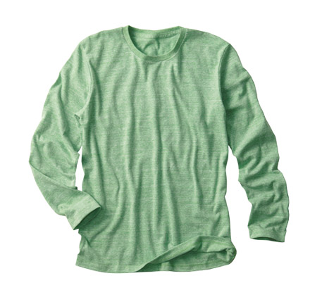 4.3oz Authentic Tri-blend Long T-shirts（DM104） オーセンティックグリーン（414）