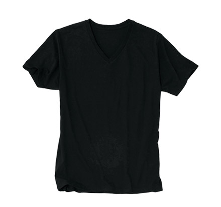 4.1oz Basic V Neck T-shirts（DM302） ブラック（005）
