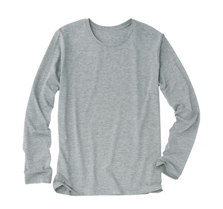 4.1oz Basic Long Sleeve T-shirts（DM304） メランジグレー（403）