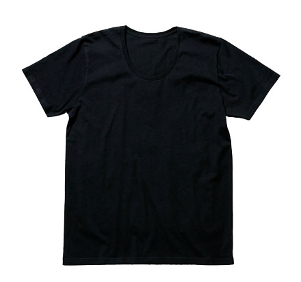 オーガニックコットンUネックTシャツ（MS0303） ブラック（16）