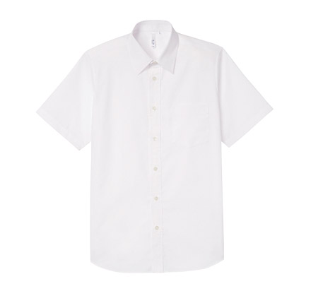 半袖ブロードシャツ（メンズ）（00809-SBM） ホワイト（001）