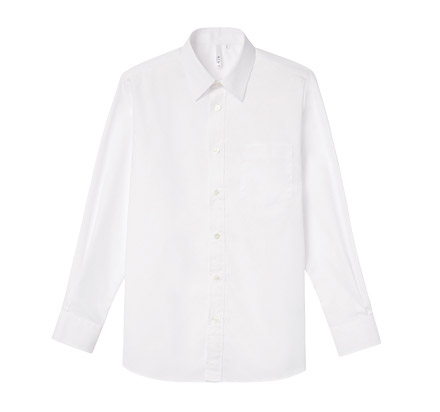 長袖ブロードシャツ（メンズ）（00811-LBM） ホワイト（001）
