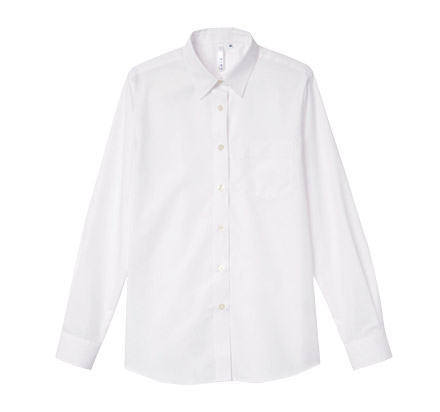 長袖ブロードシャツ（レディース）（00812-LBL） ホワイト（001）