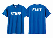 イベントスタッフTシャツデザイン例 胸1色 背面1色プリント