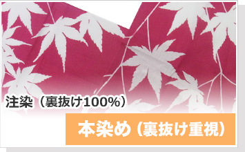 本染め（裏抜け重視） 注染（裏抜け100％）